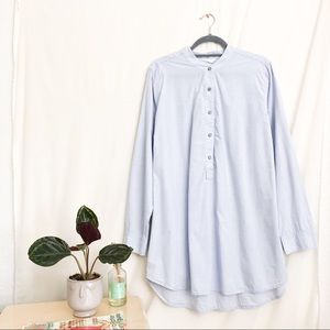 Caslon Blue Button Front Tunic Top SIZE XL